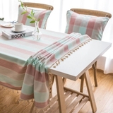 TB325 - Vải Canvas kẻ sọc hồng, xanh