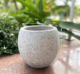Chậu xi măng trứng đá mài trồng cây LanDecor - CXM032