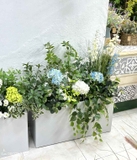 Bồn Hoa Giả Decor- Bồn Hoa Tú Cầu Decor Không Gian Sống Hiện Đại (95X45X110)- BC177