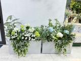 Bồn Hoa Giả Decor- Bồn Hoa Tú Cầu Decor Không Gian Sống Hiện Đại (95X45X110)- BC177