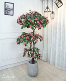 Cây hoa Đỗ Quyên cây giả trang trí nội thất Lan Decor (165cm) - LC2819