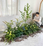 DECOR SÂN VƯỜN VỚI BỒN RÊU LAU THIẾT KẾ LAN DECOR- RC010