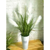 Giỏ Cỏ Lau Decor -Giỏ Lau Thiếc Decor Quán Cafe, Căn Hộ Độc Đáo (cao 120cm. tán 70cm)- CC1119