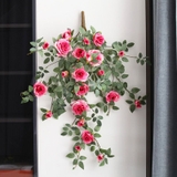 Hoa Giả Decor - Cành Hoa Hồng Giả Treo Tường (80cm)- HC1229