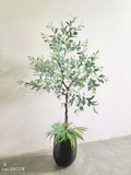 CHẬU CÂY CÀ PHÊ TIỂU CẢNH PHONG CÁCH BẮC ÂU TRANG TRÍ (170cm) - CC417 MIX