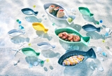 Bộ 3 dĩa sứ hình cá Le Creuset