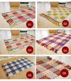Thảm trải sàn trang trí đan sợi tua rua nhiều màu 45x70/60x130 cm