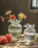 Bình hoa thuỷ tinh quả lựu gân sọc
