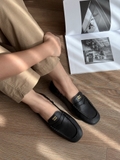 Giày M/iu M/iu Ruches Nappa Leather Loafers