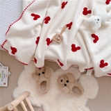 Mền lông mịn cotton thêu hình 1m5x2m