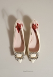 Giày Ro/ger Vi/vi/er Virgule Slingback Pumps