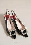 Giày Ro/ger Vi/vi/er Virgule Slingback Pumps