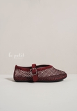 Giày A/lai/a Strass Fishnet Ballet Flats