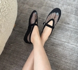 Giày A/lai/a Strass Fishnet Ballet Flats