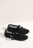 Giày A/lai/a Strass Fishnet Ballet Flats