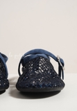 Giày A/lai/a Strass Fishnet Ballet Flats