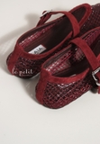 Giày A/lai/a Strass Fishnet Ballet Flats