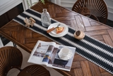 Khăn trải bàn table runner hoạ tiết xương cá trắng đen 33x140 / 30x220 cm