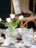 Bình hoa thuỷ tinh quả lựu gân sọc