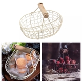 Giỏ lưới kim loại quai gỗ