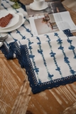 Khăn trải bàn table runner hoạ tiết màu nước viền đăng ten 36x140 / 33x220 cm