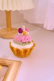 Nến thơm hình bánh cupcake waffle mâm xôi