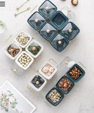 Bộ dĩa đựng bánh kẹo bằng gốm và khay kim loại