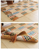 Thảm trải sàn trang trí đan sợi tua rua nhiều màu 45x70/60x130 cm