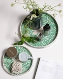 Khay khảm xà cừ mosaic hình tròn