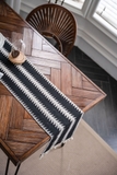 Khăn trải bàn table runner hoạ tiết xương cá trắng đen 33x140 / 30x220 cm