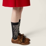 Giày M/iu M/iu Leather Sneakers w Buckle