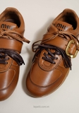 Giày M/iu M/iu Leather Sneakers w Buckle