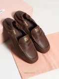 Giày M/iu M/iu Ruches Nappa Leather Loafers