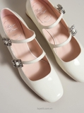 Giày Ro/ger Vi/vi/er Très Vivier Strass Buckle Mini Babies Ballerinas