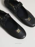 Giày M/iu M/iu Ruches Nappa Leather Ballerinas