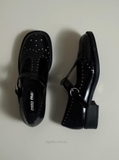 [ORDER 2 - 3 TUẦN] Giày M/iu M/iu Brushed T-Strap Brogue