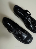 [ORDER 2 - 3 TUẦN] Giày M/iu M/iu Brushed T-Strap Brogue