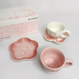 Bộ 2 ly trà & 2 dĩa Le Creuset Hello Kitty