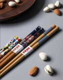 Bộ 5 đôi đũa gỗ họa tiết phong cách Nhật - HO1358