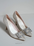 [ORDER 2 - 3 TUẦN] Giày Ro/ger Vi/vi/er Flower Strass Buckle Allover Strass Pumps