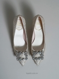 [ORDER 2 - 3 TUẦN] Giày Ro/ger Vi/vi/er Flower Strass Buckle Allover Strass Pumps