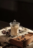 Ly thuỷ tinh cổ điển trong suốt có nắp