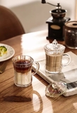 Ly thuỷ tinh cổ điển trong suốt có nắp