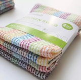 Set 4 khăn bếp cotton sọc nhiều màu 35x35 cm - HO2427