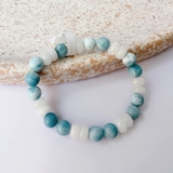 Vòng tay ngọc Hoà Điền & đá Larimar