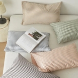 Vỏ gối cotton sọc caro - 1 cặp 2 cái