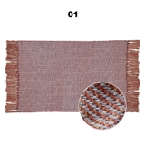 Thảm trải sàn trang trí tua rua màu trơn 60x90 cm