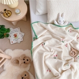 Mền lông mịn cotton thêu hình 1m5x2m