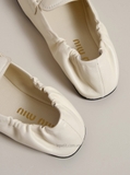 Giày M/iu M/iu Ruches Nappa Leather Loafers
