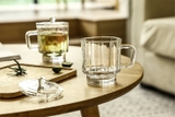 Ly thuỷ tinh cổ điển trong suốt có nắp